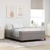 Image de Lit À Ressorts Taupe 160 X 200 Cm Tissu Vidaxl