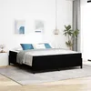 Image de vidaXL Lit à ressorts Noir 180 x 200 cm tissu Ensemble de lit box spring moderne solide cadre rectangulaire 3398880
