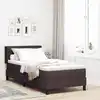 Image de Lit À Ressorts Avec Tête De Lit Marron Foncé 190 X 90 Cm Tissu Vidaxl