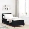 Image de Lit À Ressorts Avec Tête De Lit Noir 200 X 80 Cm Tissu Vidaxl