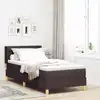 Image de Lit À Ressorts Avec Matelas Marron Foncé 200 X 90 Cm Tissu Vidaxl
