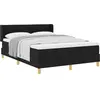 Image de Lit À Ressorts Avec Matelas Noir 200 X 140 Cm Tissu Vidaxl