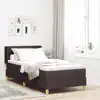 Image de Lit À Ressorts Avec Tête De Lit Marron Foncé 200 X 90 Cm Tissu Vidaxl