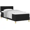 Image de Vidaxl lit à ressorts avec matelas noir 200 x 100 cm tissu