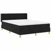 Image de Vidaxl lit à ressorts avec matelas noir 200 x 140 cm tissu