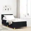 Image de Lit À Ressorts Avec Tête De Lit Noir 200 X 100 Cm Tissu Vidaxl