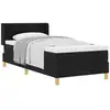 Image de Vidaxl lit à ressorts avec matelas noir 200 x 100 cm tissu
