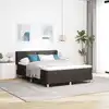 Image de Lit À Ressorts Avec Tête De Lit Marron Foncé 200 X 160 Cm Tissu Vidaxl
