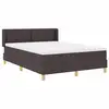 Image de Vidaxl lit à ressorts avec matelas marron foncé 200 x 160 cm polyester