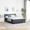 Image de Lit À Ressorts Avec Tête De Lit Gris Foncé 200 X 160 Cm Velours Vidaxl