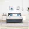 Image de Vidaxl lit à ressorts avec matelas gris foncé 200 x 160 cm polyester
