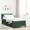 Image de Lit À Ressorts Avec Tête De Lit Vert Foncé 190 X 90 Cm Velours Vidaxl