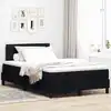 Image de Lit À Ressorts Avec Matelas Avec Led Noir 120 X 190 Cm Tissu Vidaxl