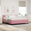 Image de Lit À Ressort Led Avec Matelas Rose 180 X 200 Cm Velours Vidaxl