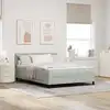 Image de Lit À Ressort Led Avec Matelas Gris Clair 140 X 200 Cm Velours Vidaxl