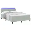 Image de Vidaxl lit à ressort led avec matelas gris clair 140 x 200 cm velours