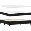 Image de Lit À Ressorts Avec Matelas Avec Led Noir 200 X 200 Cm Tissu Vidaxl
