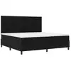 Image de Vidaxl lit à ressorts avec matelas noir 200 x 200 cm tissu