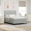Image de Lit À Ressort Led Avec Matelas Gris Clair 140 X 190 Cm Velours Vidaxl