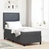 Image de Lit À Ressorts Avec Matelas Gris Foncé 80 X 200 Cm Velours Vidaxl