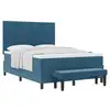 Image de Vidaxl lit à ressorts avec matelas bleu foncé 160 x 200 cm velours