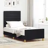 Image de vidaXL Cadre de lit avec tête de lit Noir 90 x 190 cm tissu 3344615