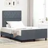 Image de Lit À Ressorts Avec Tête De Lit Gris Foncé 120 X 200 Cm Velours Vidaxl