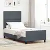 Image de Lit À Ressorts Avec Tête De Lit Gris Foncé 80 X 200 Cm Velours Vidaxl