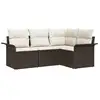 Image de Vidaxl ensemble de canapé de jardin 4 pcs marron polyrotin