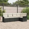 Image de vidaXL Ensemble de canapé de jardin avec stockage 5 pcs Noir polyrotin 3354026