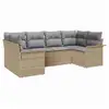 Image de Vidaxl ensemble de canapé de jardin 6 pcs beige poly rotin