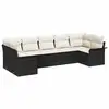 Image de Vidaxl ensemble de canapé de jardin 7 pcs noir poly rotin