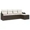 Image de Vidaxl ensemble de canapé de jardin 5 pcs marron poly rotin