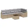 Image de Vidaxl ensemble de canapé de jardin avec coussin 7 pcs noir poly rotin