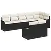 Image de Vidaxl ensemble de canapé de jardin 8 pcs noir et blanc polyrotin