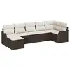 Image de Vidaxl ensemble de canapé de jardin 7 pcs marron et blanc poly rotin