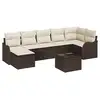 Image de Vidaxl ensemble de canapé de jardin 8 pcs marron et blanc poly rotin
