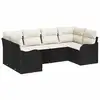 Image de Vidaxl ensemble de canapé de jardin 6 pcs noir et blanc poly rotin
