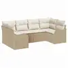 Image de Vidaxl ensemble de canapé de jardin 6 pcs beige et blanc poly rotin
