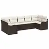 Image de Vidaxl ensemble de canapé de jardin 7 pcs marron et blanc poly rotin