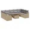 Image de Vidaxl ensemble de canapé de jardin 10 pcs beige et gris clair