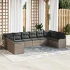 Image de vidaXL Ensemble de canapé de jardin 10 pcs Gris polyrotin 3354548