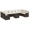 Image de Vidaxl ensemble de canapé de jardin 11 pcs marron et blanc polyrotin