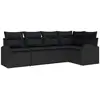Image de Vidaxl ensemble de canapé de jardin avec coussin 5 pcs noir polyrotin