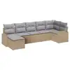 Image de Vidaxl ensemble de canapés avec coussin 7 pcs beige polyrotin