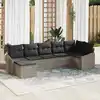 Image de Ensemble De Canapé De Jardin 7 Pc Gris Clair Polyrotin Vidaxl