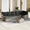 Image de Ensemble De Canapé De Jardin 8 Pcs Gris Clair Polyrotin Vidaxl