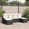 Image de Ensemble De Salle À Manger Pour Jardin 6 Pcs Noir Et Crème Vidaxl