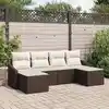 Image de Ensemble De Salle À Manger Pour Jardin 6 Pc Marron Et Crème Vidaxl