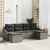 Image de Ensemble De Salle À Manger Pour Jardin Avec Coussin 6 Pcs Gris Vidaxl